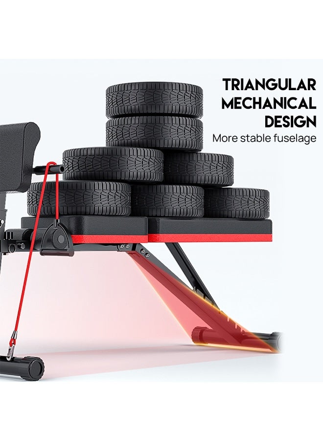 PORIYA Adjustable Weight Bench for Full Body Workout, Multi-Purpose Foldable Strength Training Bench, 7-Level Adjustable Incline/Decline/Flat Bench for Home Gym - Image 4